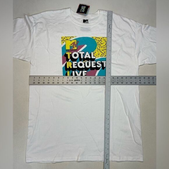 MTV Total Request Live TV Show Graphic T-shirt Men XL White Logo Music NWT - Picture 5 of 5